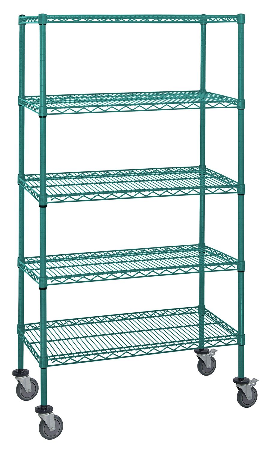 5-Tier Mobile cart Green w/inlay mat &amp; lh
