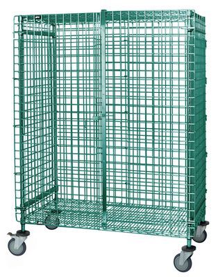 Wire Mobile Security Cart - Green Epoxy