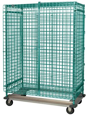 Wire Dolly based Mobile Security Cart - Green Epoxy
