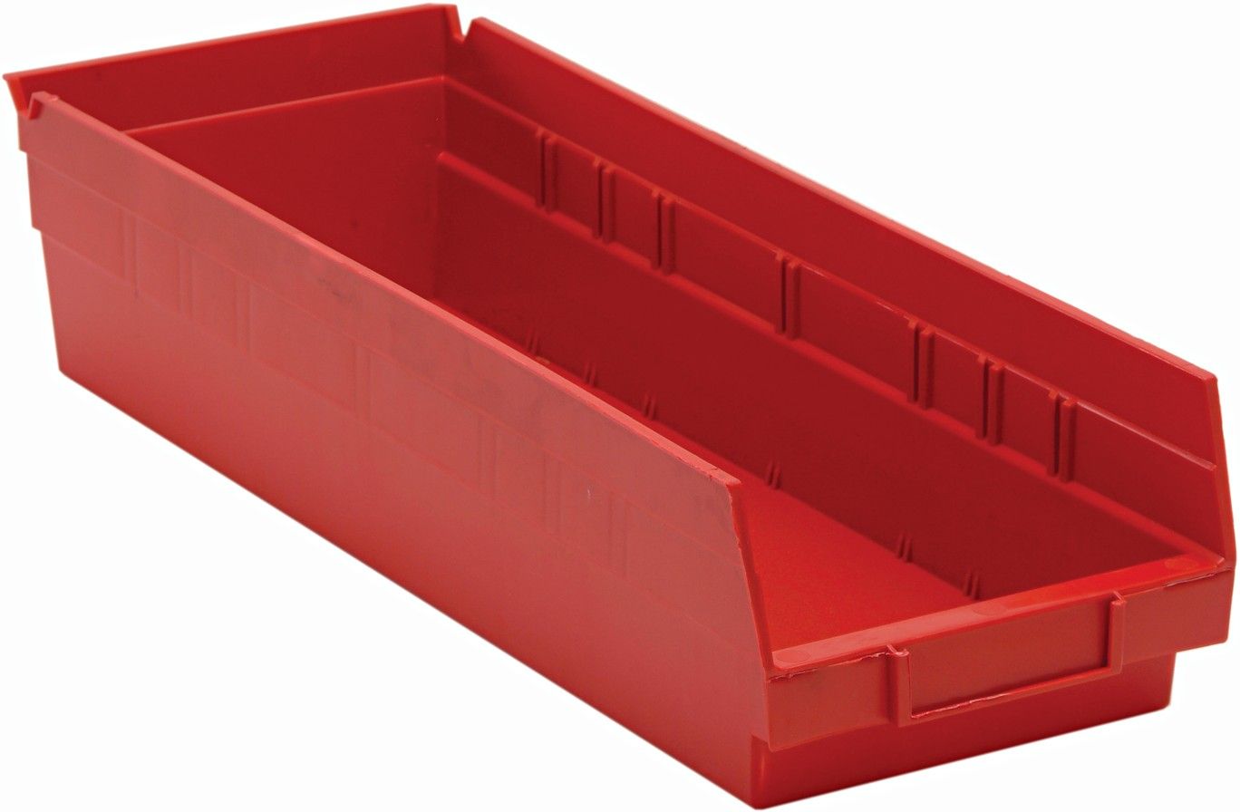 QSB104 - 17.9&quot;x6.6&quot;x4&quot; Shelf bin, Colour: Red
