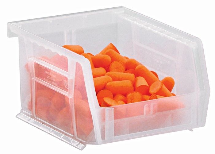 Clear Ultra stack and hang bins, SIZE: QUS210CL - 5.4&quot;x4.1&quot;x3&quot;
