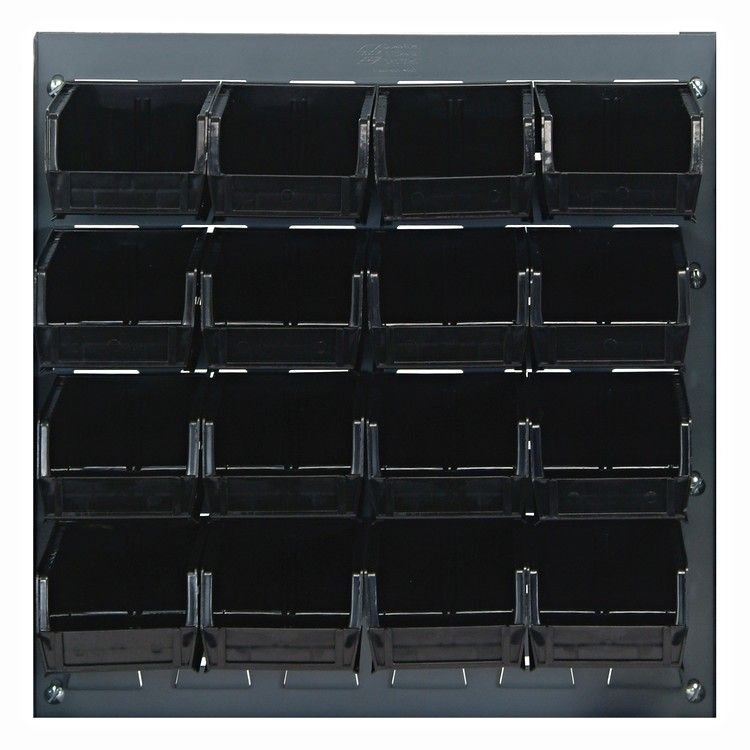 QLP-1819-220-16 - 18x19" Louvered panel w/QUS220 bins, Colour: Black