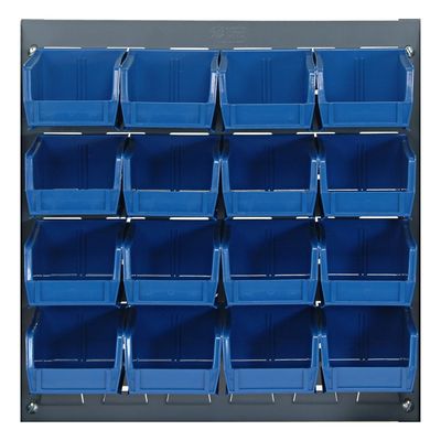 QLP-1819-220-16 - 18x19&quot; Louvered panel w/QUS220 bins, Colour: Blue