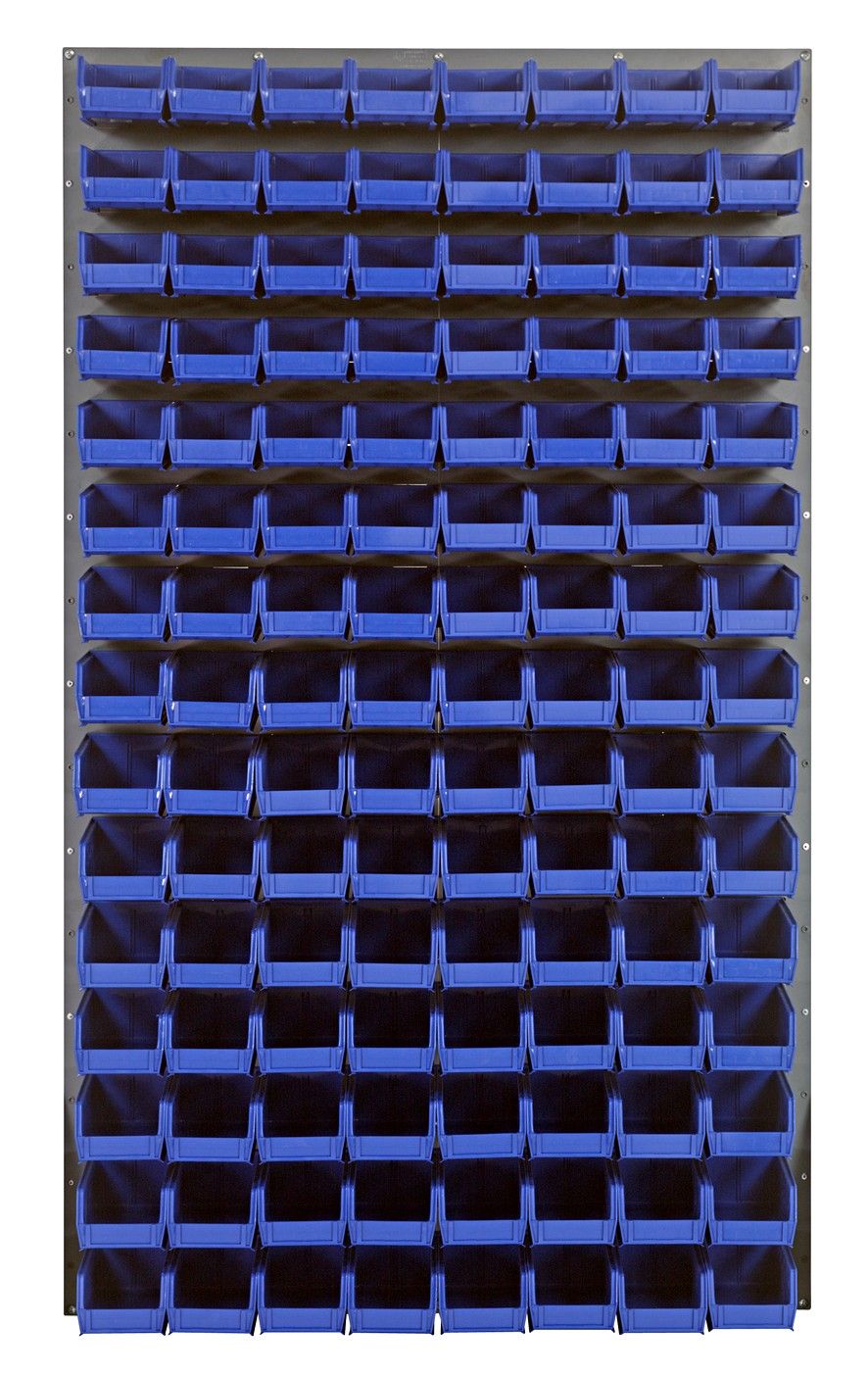 QLP-3661-220-120 - 36x61&quot; Louvered panel  w/QUS220 bins, Colour: Blue