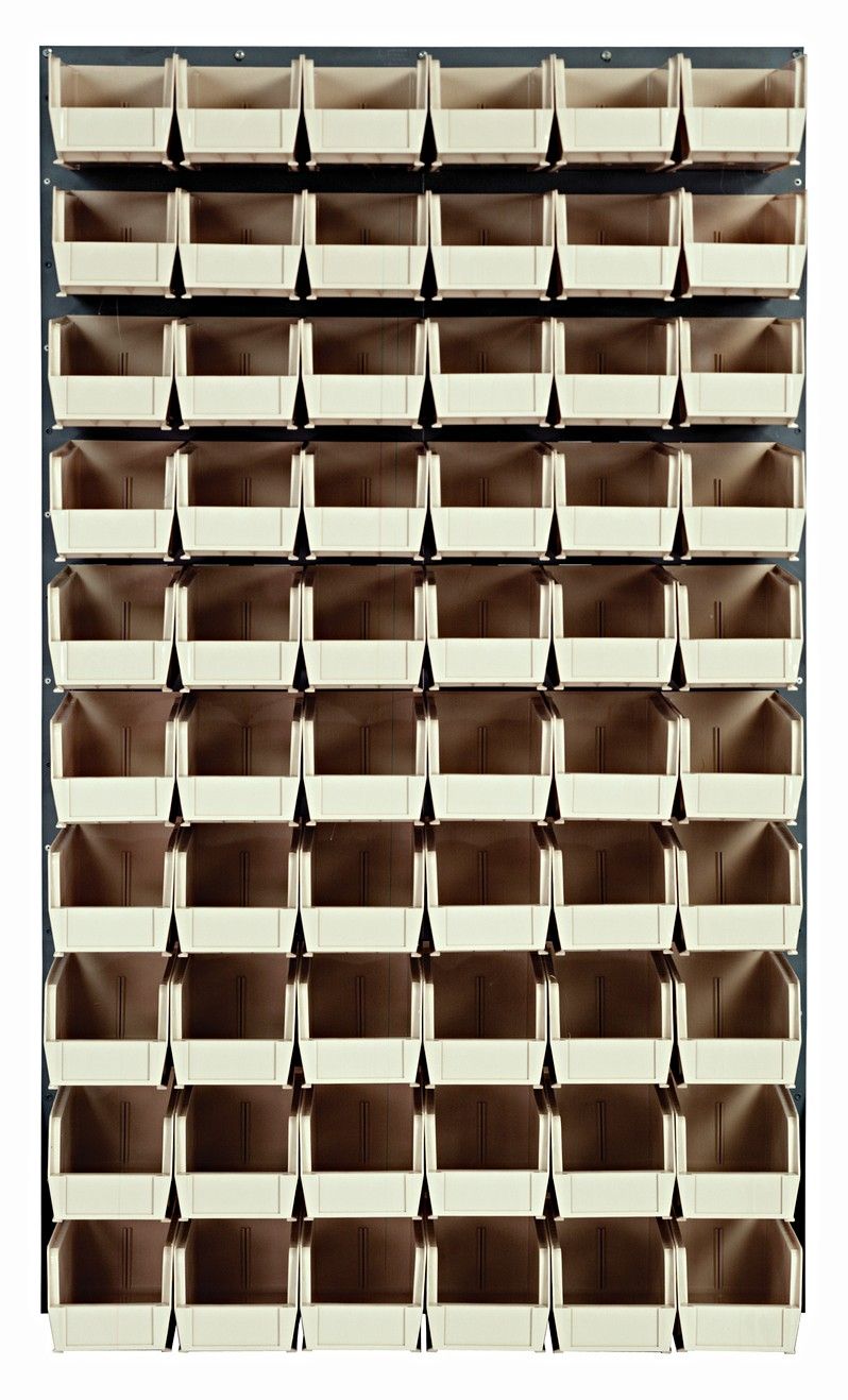 QLP-3661-230-60 - 36x61&quot; Louvered panel  w/QUS230 bins, Colour: Ivory
