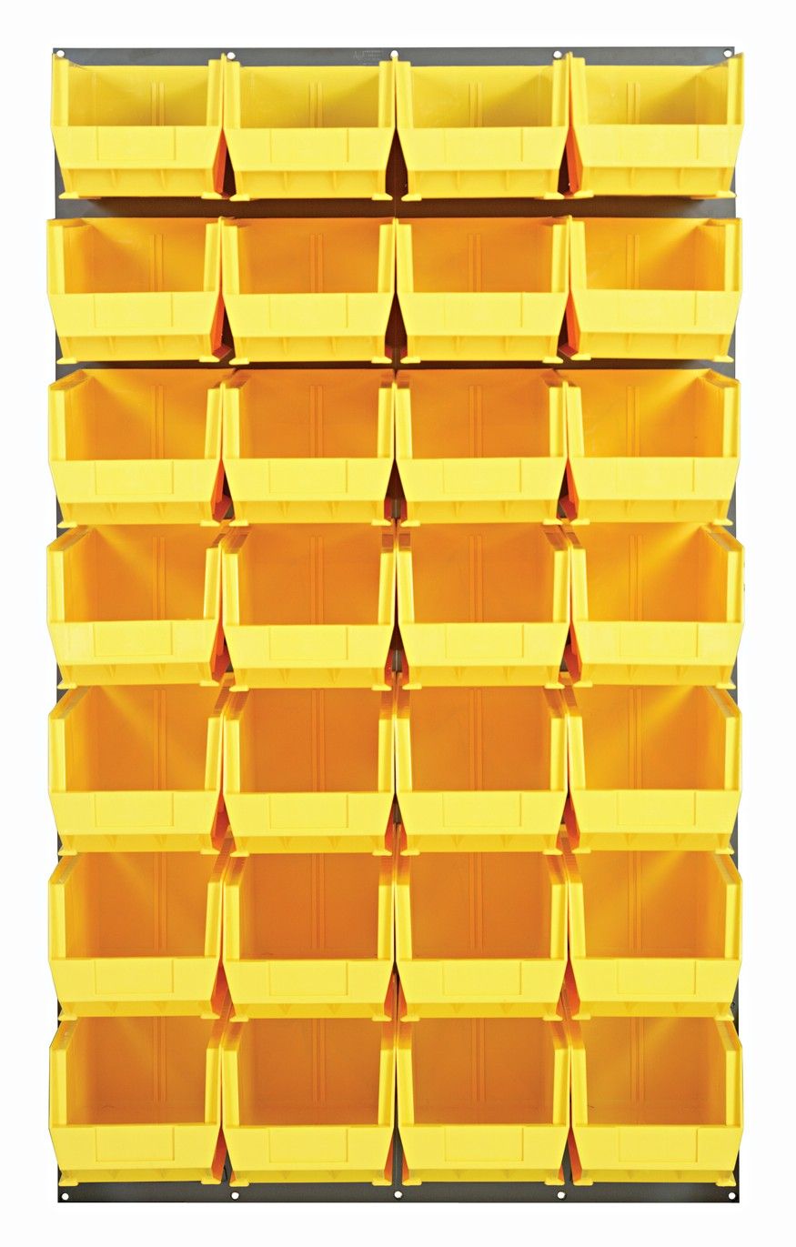 QLP-3661-240-28 - 36x61&quot; Louvered panel  w/QUS240 bins, Colour: Yellow