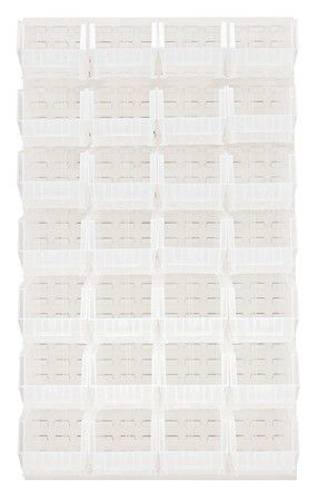 QLP-3661HC-240-28 - 36x61&quot; Louvered panel  Ivory w/QUS240 bins, Colour: Clear