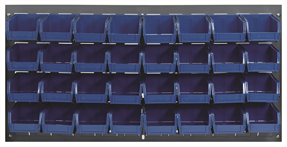 QLP-3619-210-32 - 36x19&quot; Louvered panel w/QUS210 bins, Colour: Blue