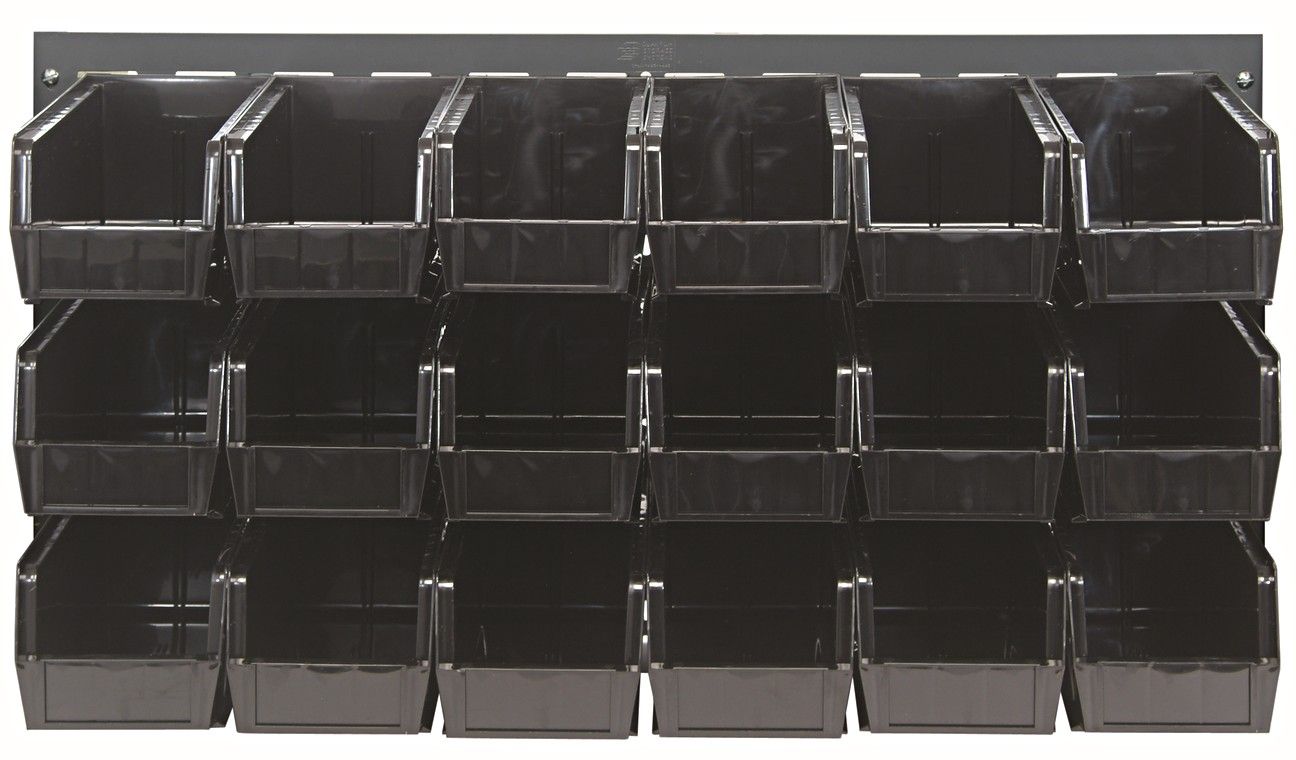 QLP-3619-230-18 - 36x19&quot; Louvered panel w/QUS230 bins, Colour: Black