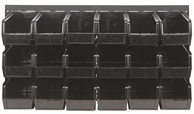 QLP-3619-230-18 - 36x19&quot; Louvered panel w/QUS230 bins, Colour: Black