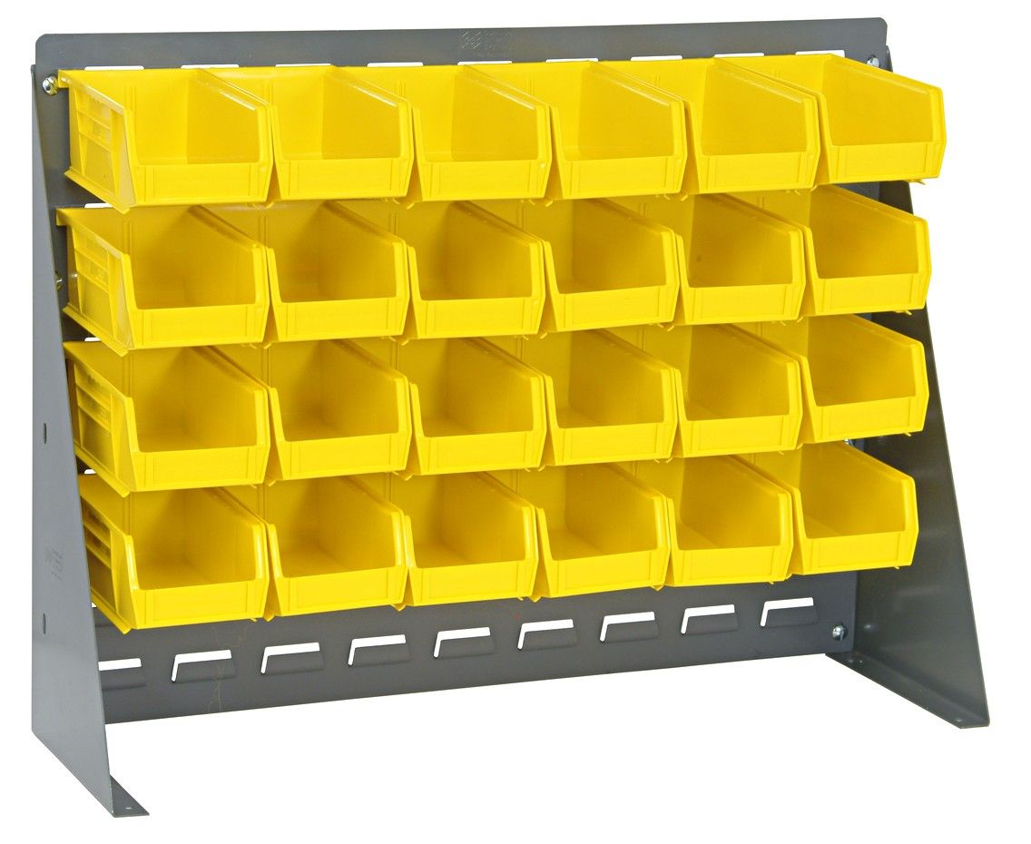 QBR-2721-220-24 - Louvered bench rack w/QUS220 bins, Colour: Yellow