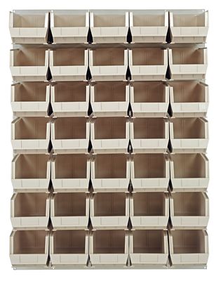 QLP-4861HC-240-35 - 48x61&quot; Louvered panel Ivory w/QUS240 bins
