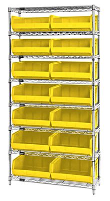 WR8-250 - Wire shelving w/QUS250 bins