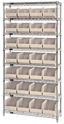 WR8-240 - Wire shelving w/QUS240 bins