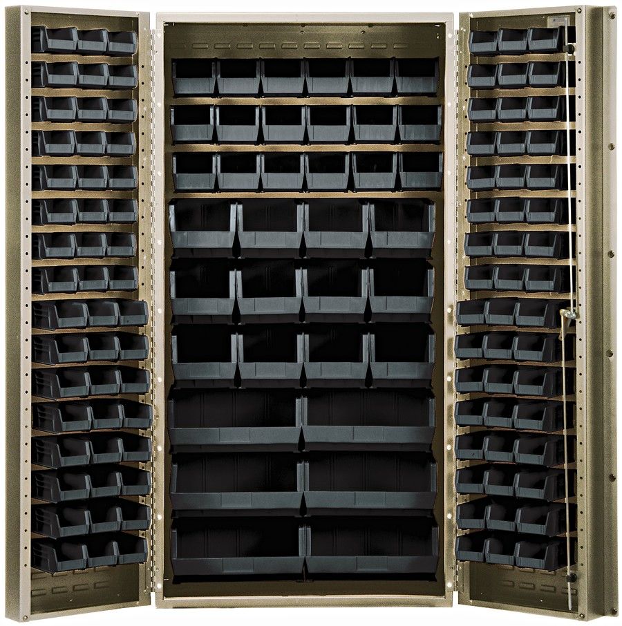 QSC-BG-36 - 36&quot; Ivory Steel Cabinet w/bins, Colour: Black