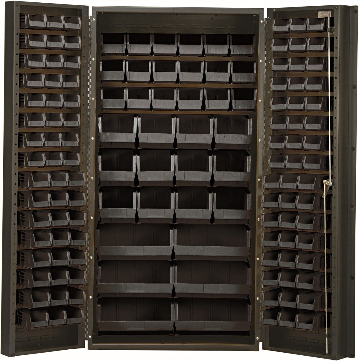 QSC-36-68  36&quot; 14ga Steel Cabinet w/bins, Colour: Black