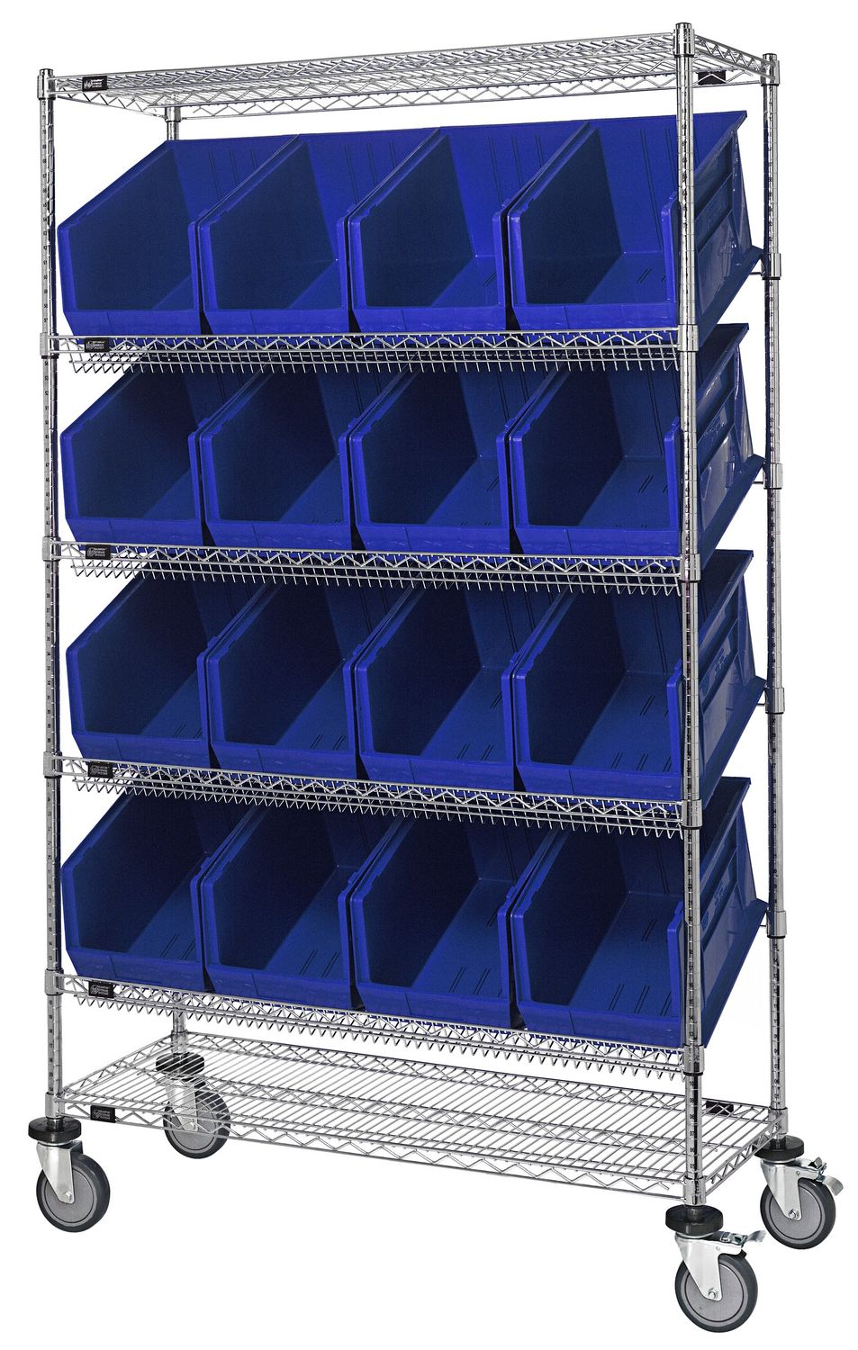 WRCSL6-74-1848-260 Slanted shelf cart w/QUS260, Colour: Blue