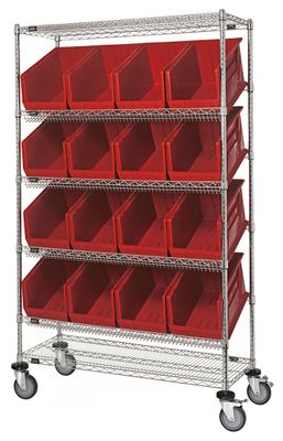 WRCSL6-74-1848-260 Slanted shelf cart w/QUS260
