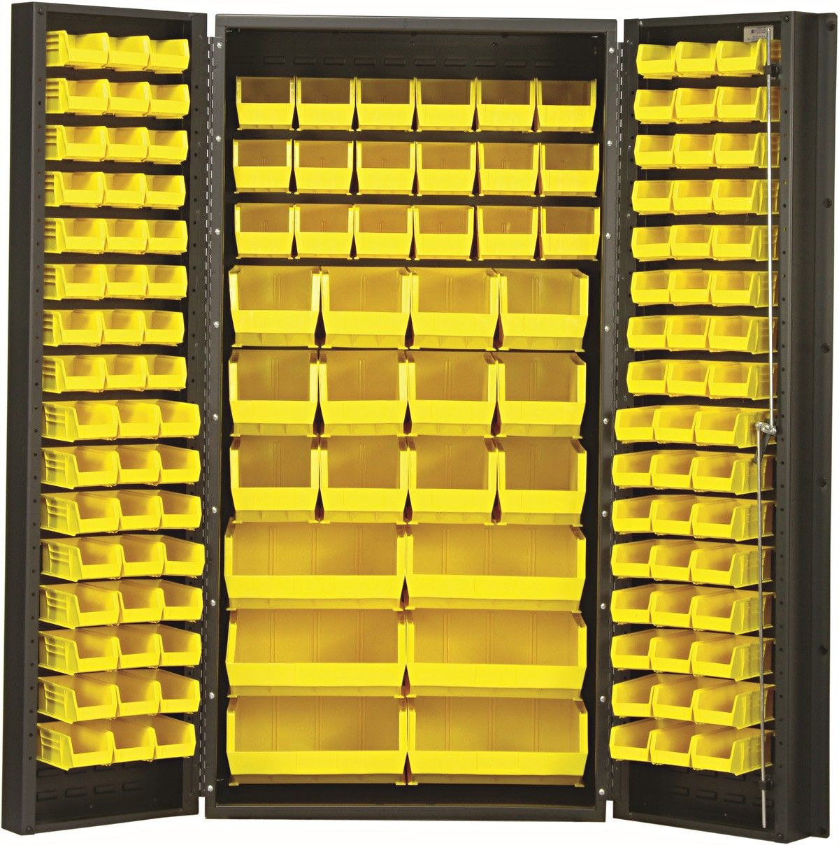 QSC-36  36&quot; 14ga Steel Cabinet w/bins, Colour: Yellow
