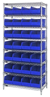 WR8-483 - Wire shelving w/SSB483 bins