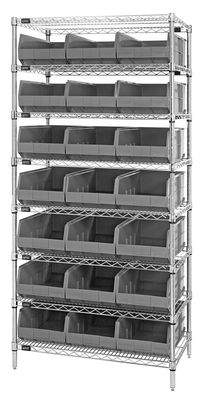 WR8-445 - Wire shelving w/SSB445 bins