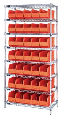 WR8-461 - Wire shelving w/SSB461 bins