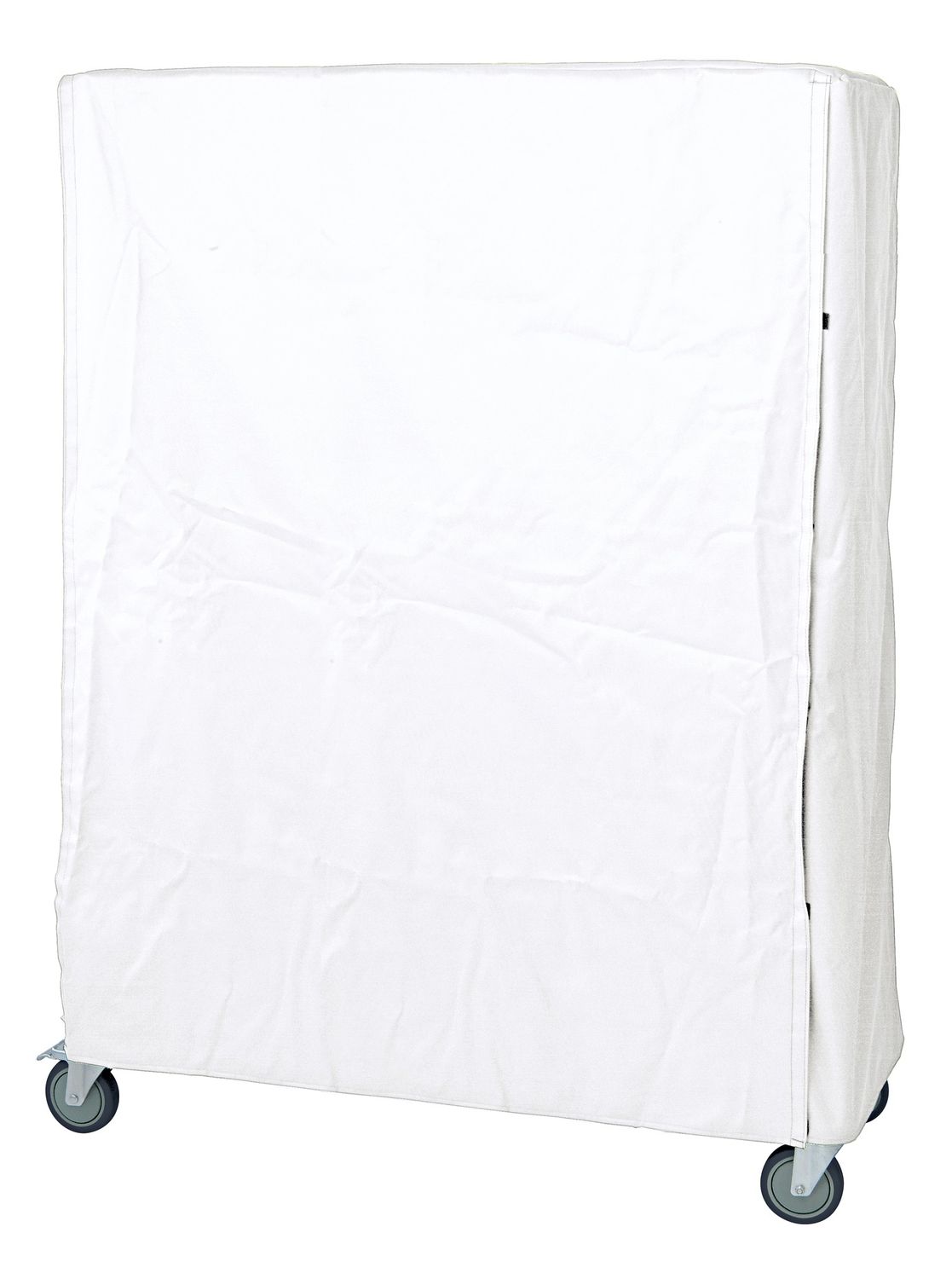 Wire shelving Cart Cover 63&quot;H White Nylon Zipper