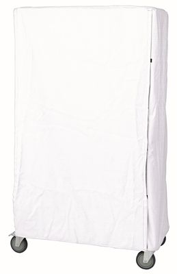 Wire shelving Cart Cover 63&quot;H White Nylon Velcro