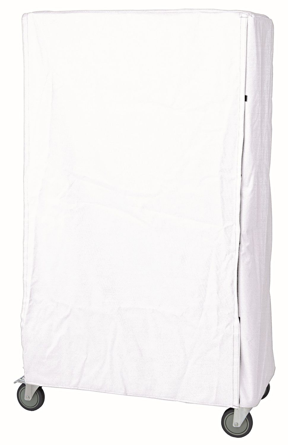 Wire shelving Cart Cover 74&quot;H White Nylon Zipper