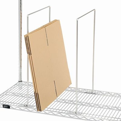 Tall wire shelving divider for Cartons