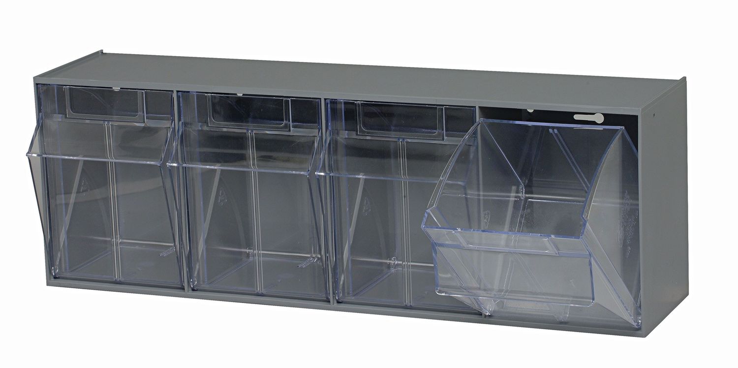 QTB304 - 4 cup Tip-Out bin, Colour: Grey