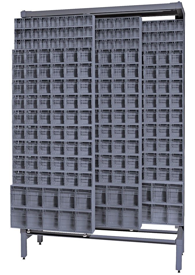 QS-569-56  Tip-Out bin Sliding display unit, Colour: Grey