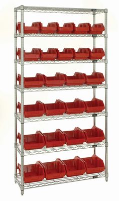 W7-18-26 Wire shelving w/QP1867, QP1887 bins