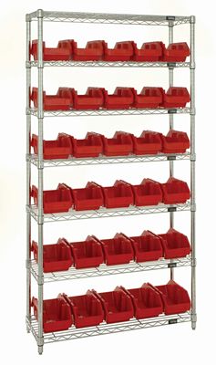 W7-18-30 wire shelving with QP1867 QuickPick bin