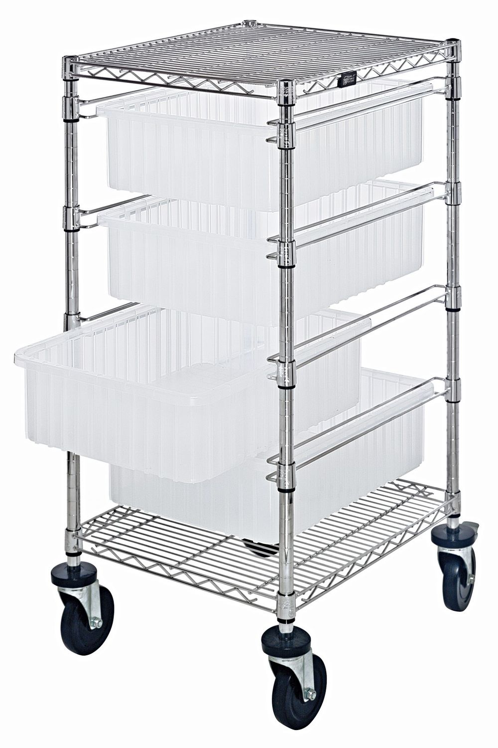 BC212434M1 - Dividable Grid bin Cart, Colour: Clear