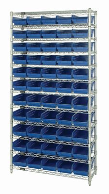 WR12-102 Wire shelving w/QSB102 bins