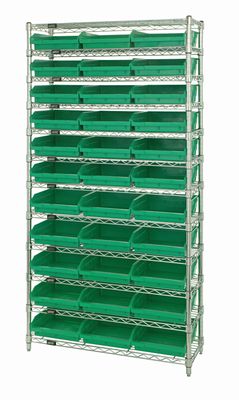 WR12-110 Wire shelving w/QSB110 bins