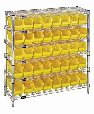 WR6-36-1236-101 Wire shelving w/QSB101 bins