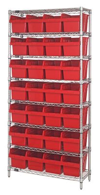 WR8-808 - Wire shelving w/QSB808 bins
