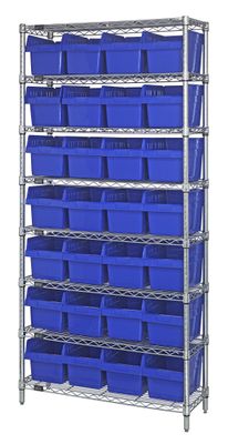 WR8-814 - Wire shelving w/QSB814 bins