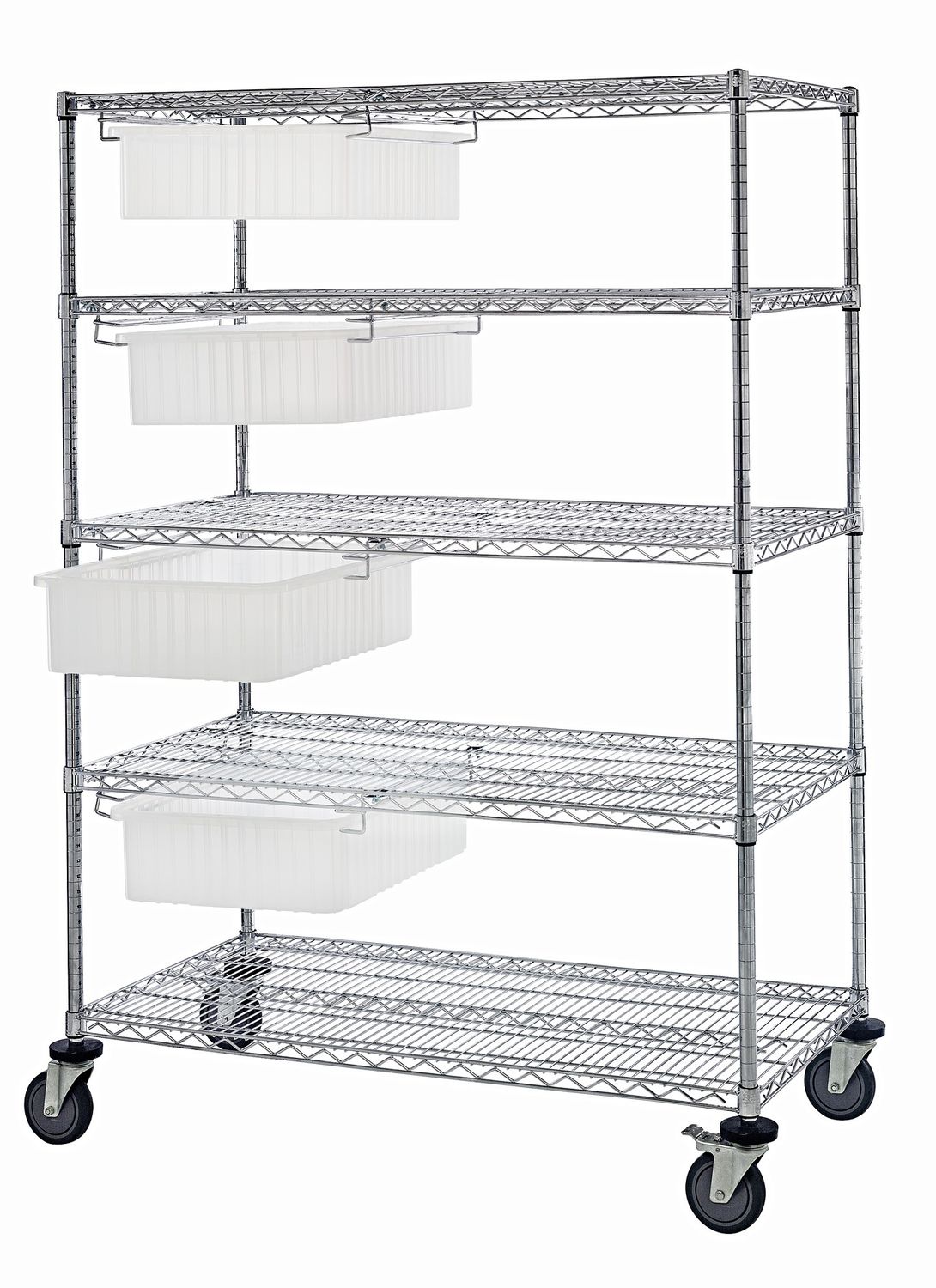 WRC5-63-2460-93060 cart w/4 DG93060 bins, Colour: Clear