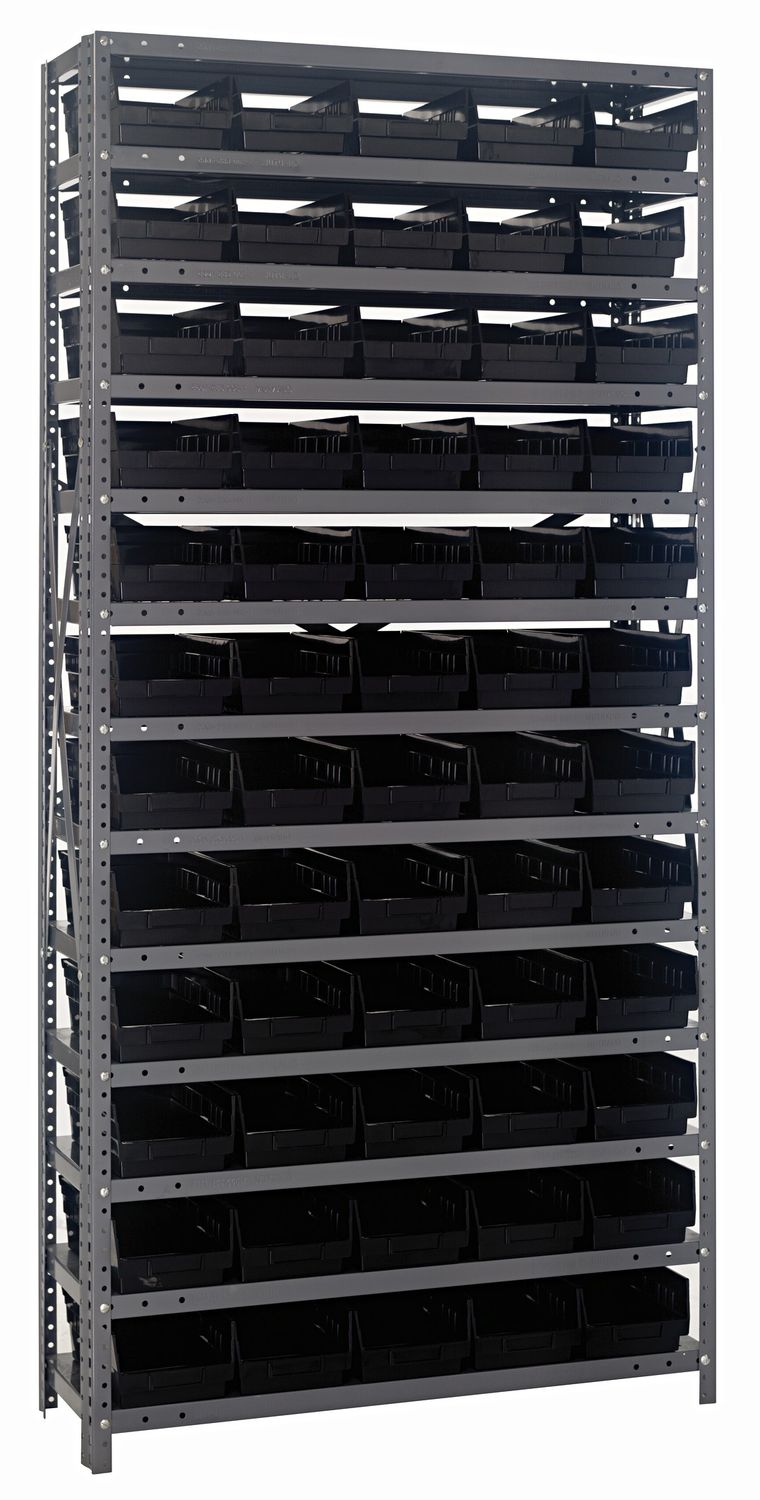 1275-102 - 12x36x75&quot; shelving w/QSB102, Colour: Black