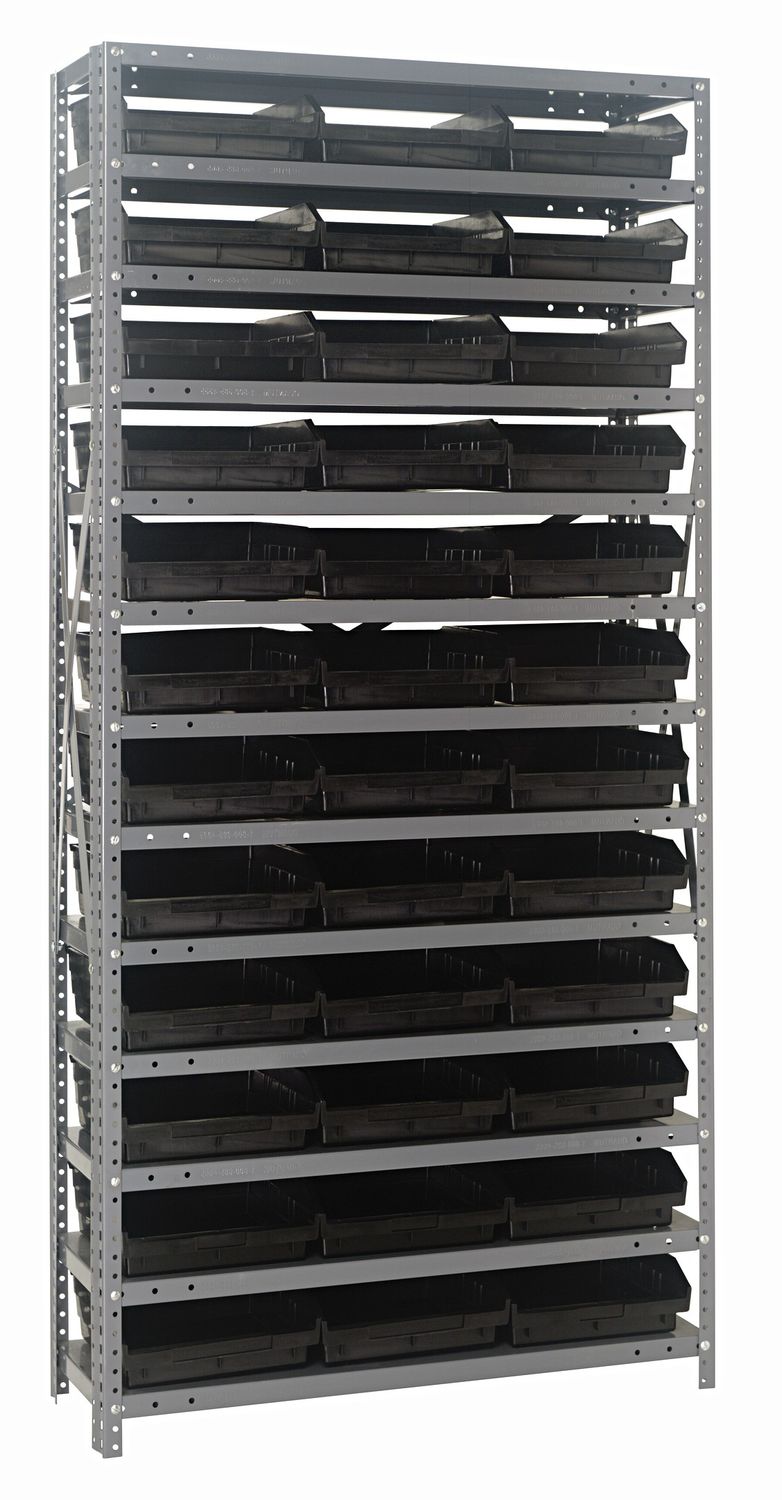 1275-109 - 12x36x75&quot; shelving w/QSB109, Colour: Black