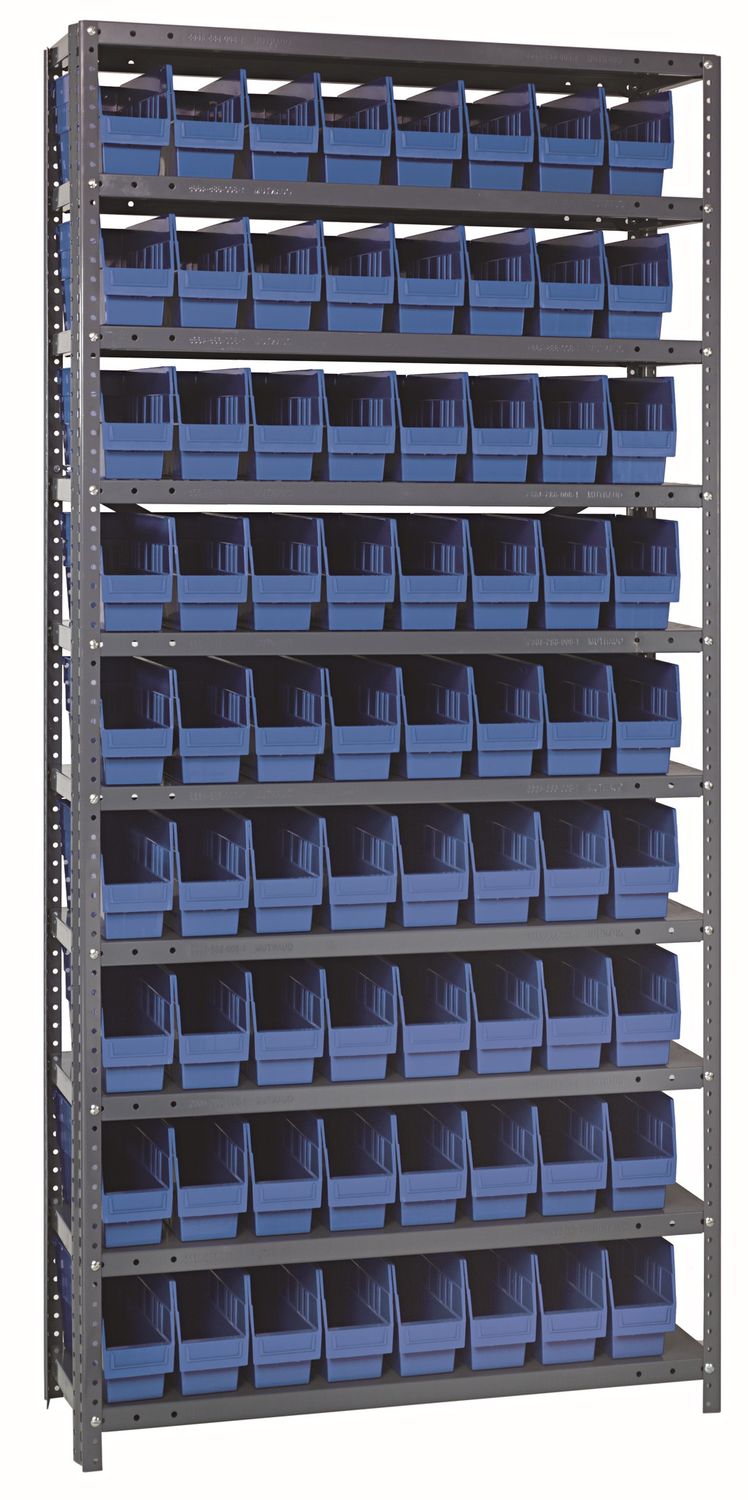 1275-201 - 12x36x75&quot; shelving w/QSB201, Colour: Blue