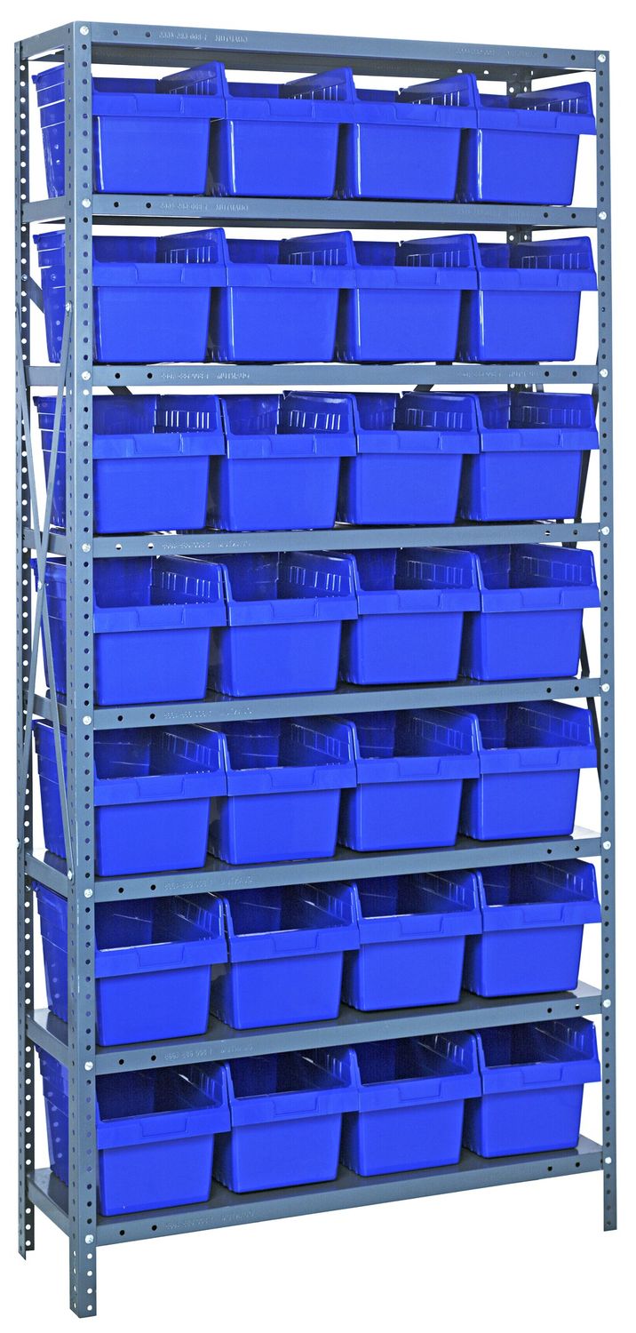 1275-SB807 - 12x36x75&quot; shelving w/QSB807, Colour: Blue