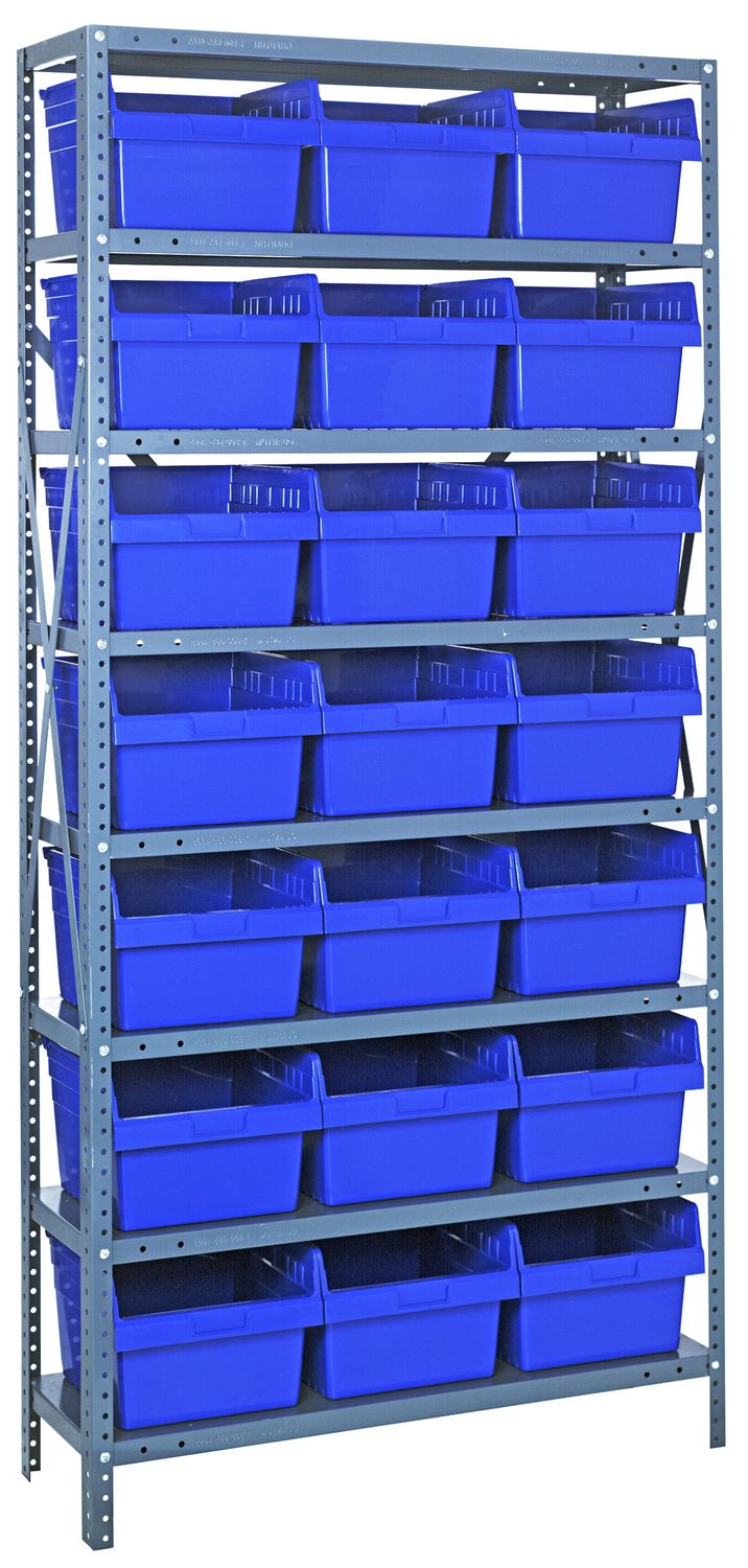 1275-SB809 - 12x36x75&quot; shelving w/QSB809, Colour: Blue
