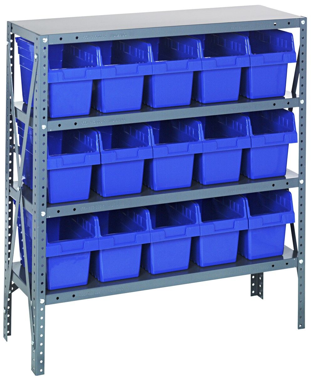 1839-SB804 - 18x36x39&quot; shelving w/QSB804, Colour: Blue