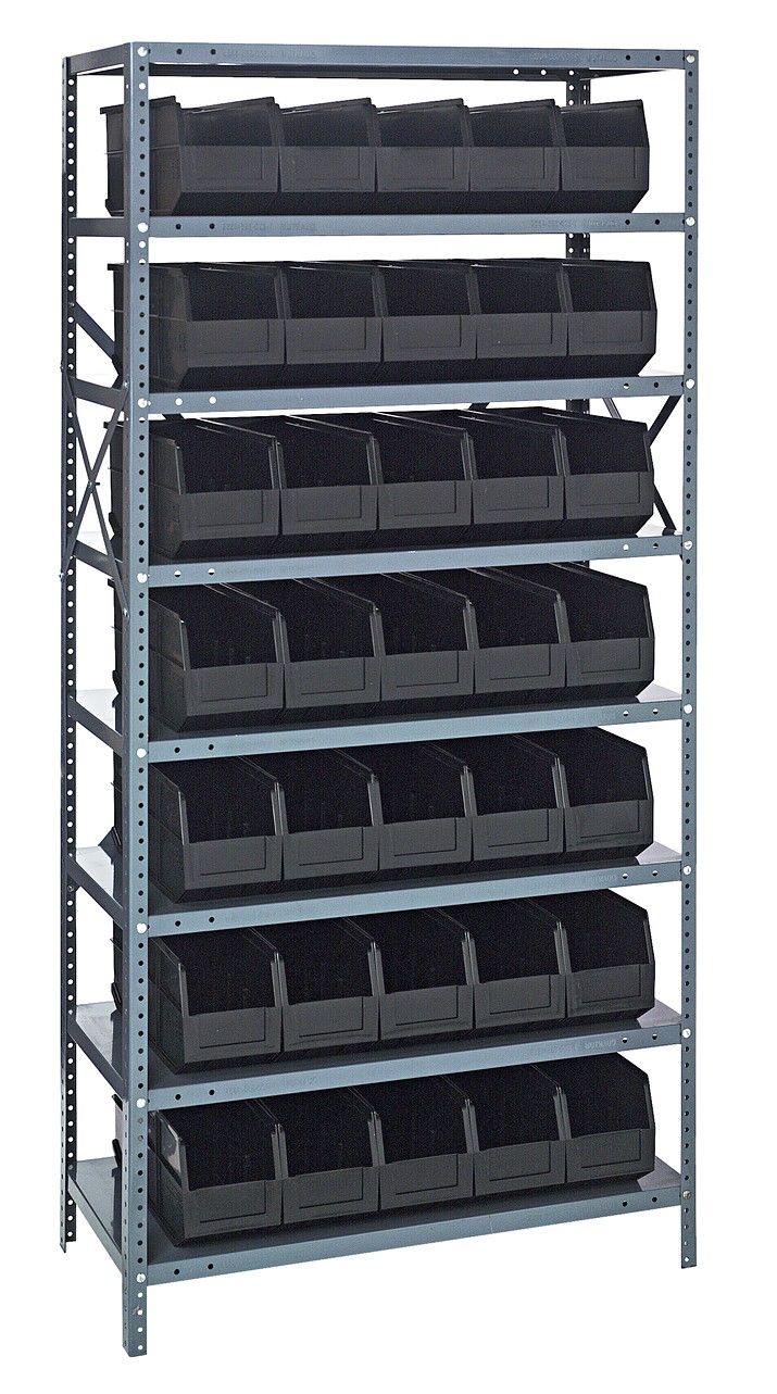 1875-461 - 18x36x75&quot; shelving w/SSB461, Colour: Black