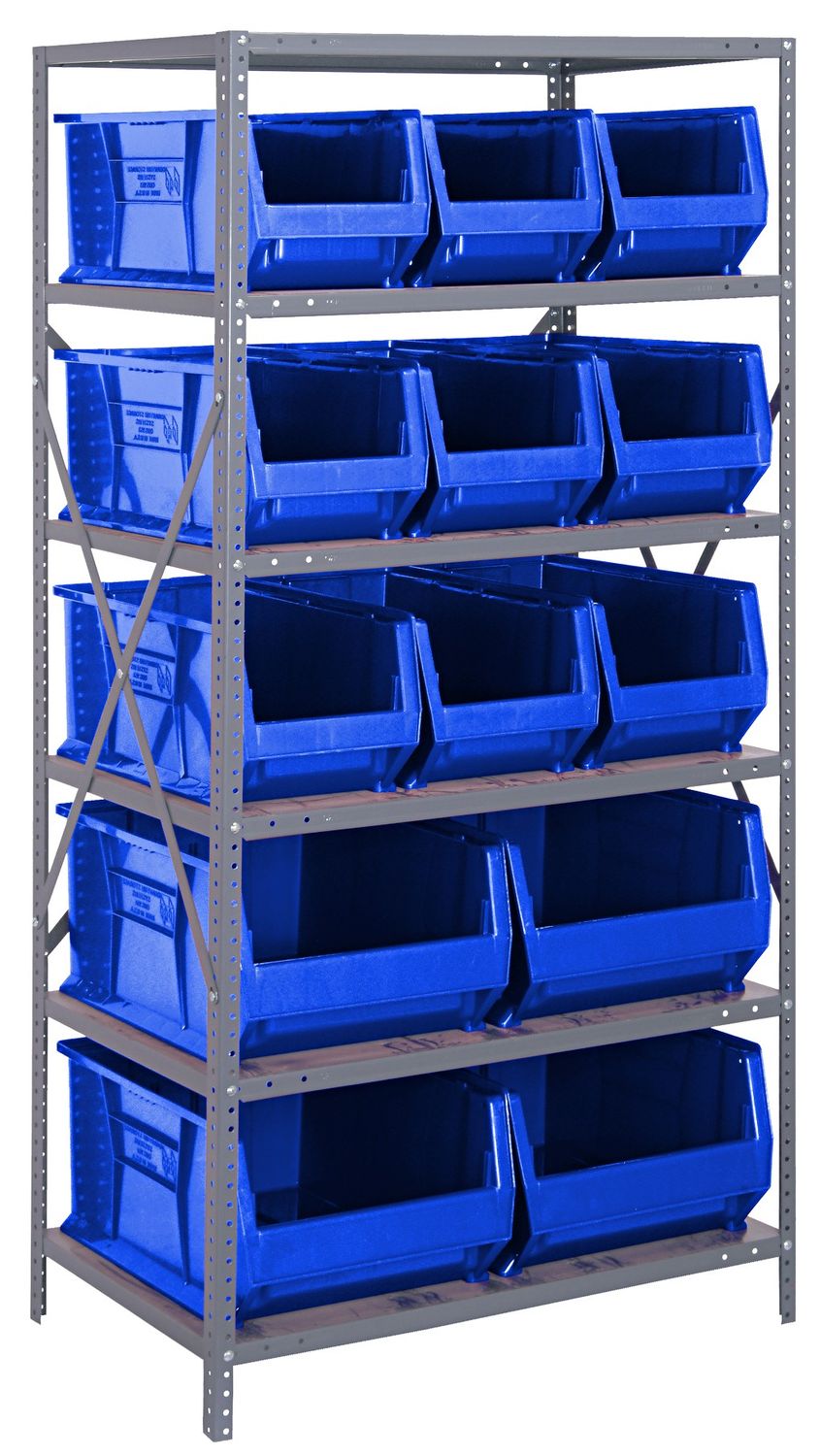 2475-953954 - 24x36x75&quot; shelving w/QUS953, QUS954 bins, Colour: Blue