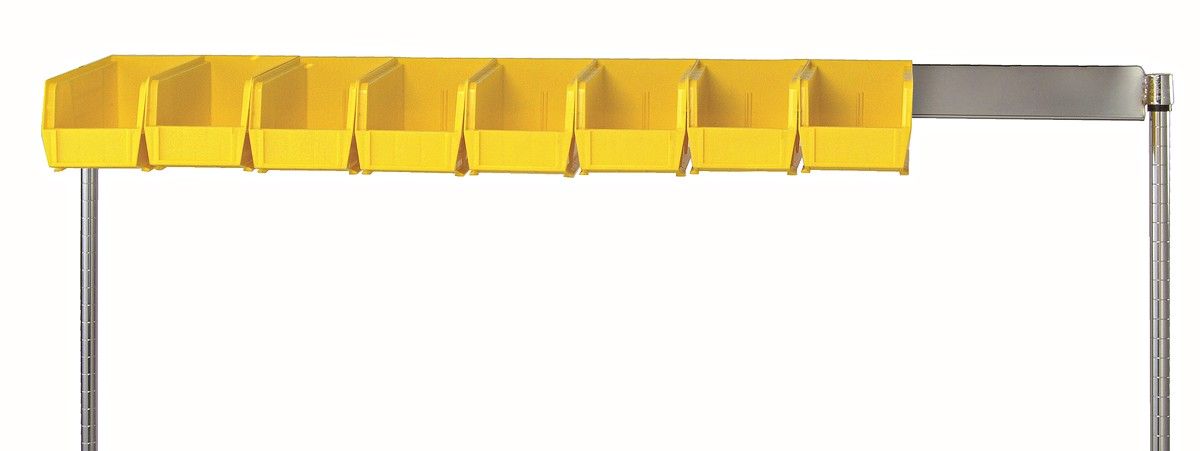 Bin Rail for wire shelving